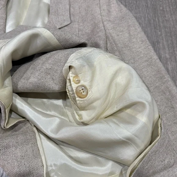 Vintage Condor Beige Herringbone Blazer women’s size 10 - Picture 5 of 10